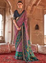 Georgette Light Pink Traditional Wear Printed Saree